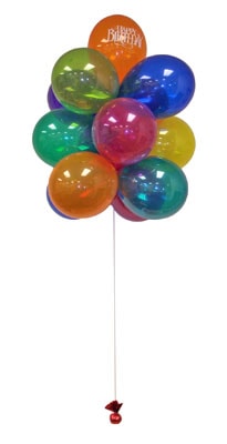 15 adet renkli uçan balon demeti 