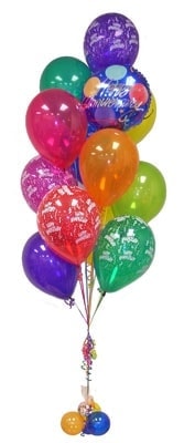 17 adet rengarek u�an balon buketi 
