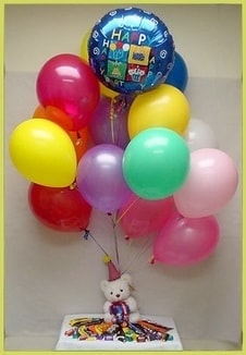15 adet balon ve pelu� ay�c�k 