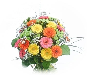 Ankara Ke�i�ren Demetevler �i�ek�i firma �r�n�m�z kar���k gerbera mevsim �i�ek buketi