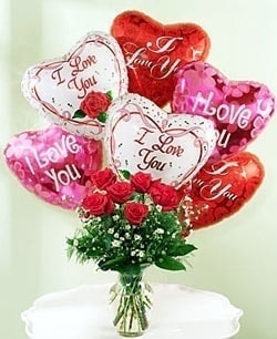 7 g�l 7 adet kalp balon demeti 