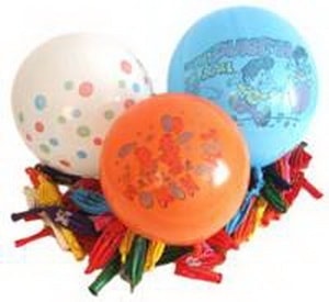 500 adet ( 5 paket ) desenli de�i�ik renklerde punch balon 