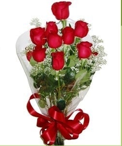�lgin� Hediyeler 10 adet k�rm�z� g�lden g�rsel buket 
